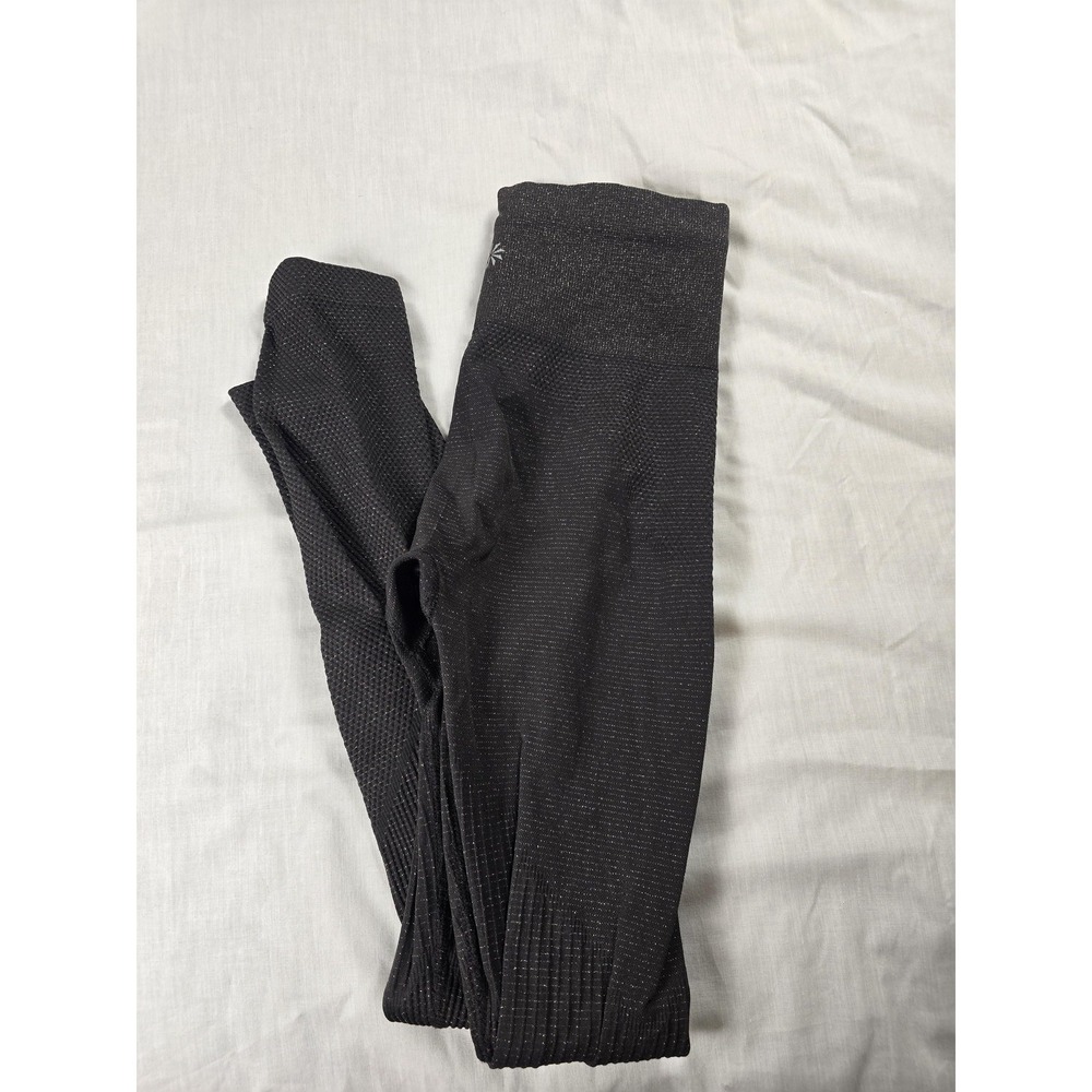 Athleta Leggings Womens XS Black Seamless Textured High Rise Ankle Yoga Gym